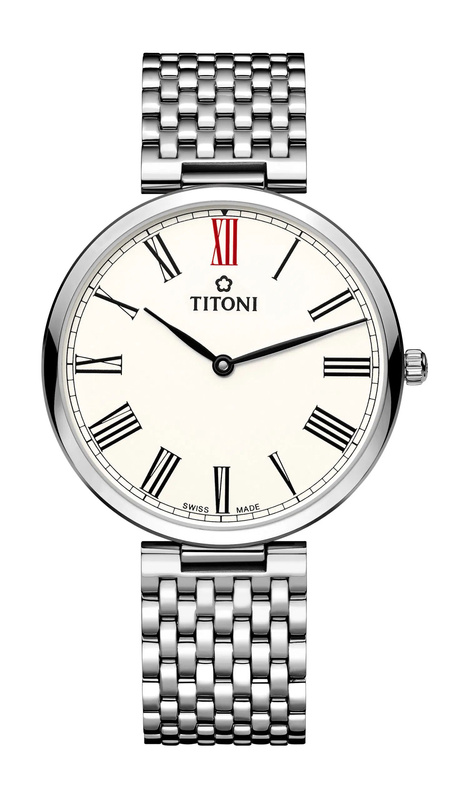 Zegarek TITONI TQ52718S-608. Kwarcowy, Kolor biały. Mężczyzna.