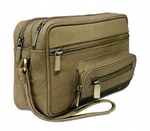 Dwukomorowa Skórzana męska saszetka do ręki Wild