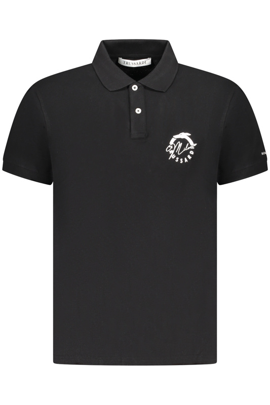 TRUSSARDI MĘSKA KOSZULKA POLO Z KRÓTKIM RĘKAWEM CZARNA