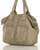 Torebka skórzana shopper bag - MARCO MAZZINI beż taupe