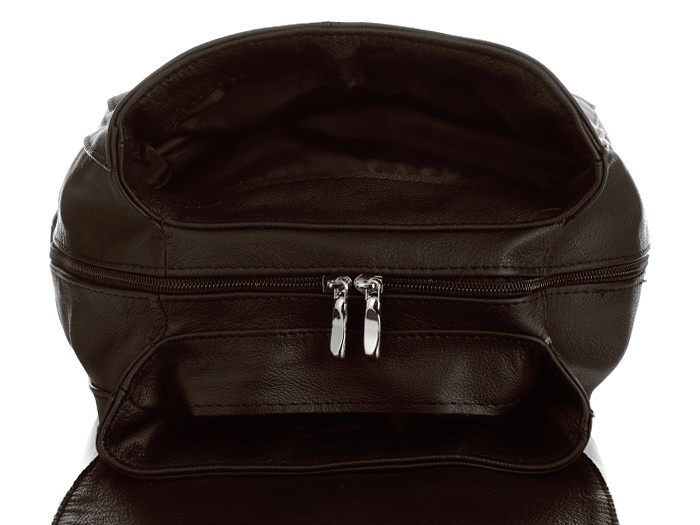 Brązowy plecak skórzany damski POLSKI B5 z klapą S41