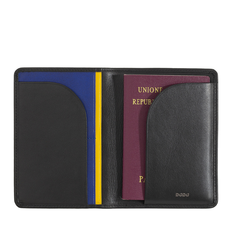 Duże etui na dokumenty karty skórzane składane pionowe praktyczne DUDU