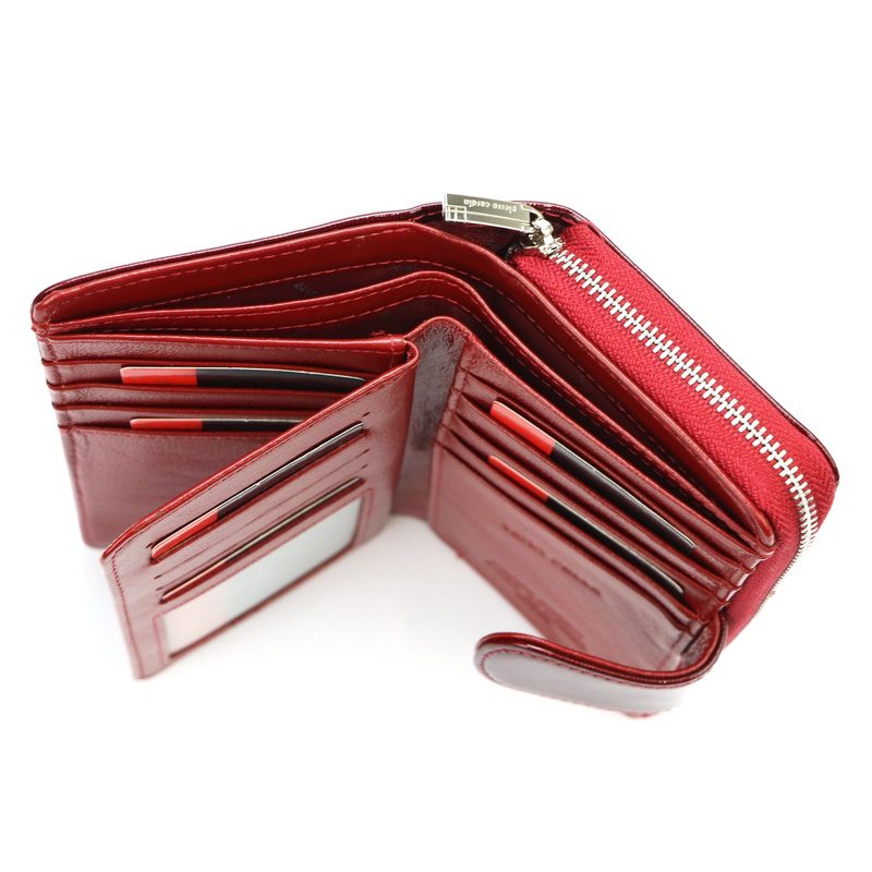 Pierre Cardin damski pionowy duży portfel skórzany podłużna portmonetka