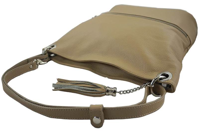 Skórzana torebka worek Barberinis - Beżowa