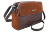 Stylowa torebka crossbody trzykomorowa skórzana - Brązowa