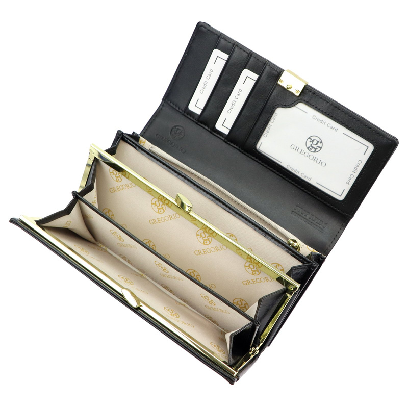 skóra naturalna + Damski portfel ze skóry ekologicznej Gregorio HL-100