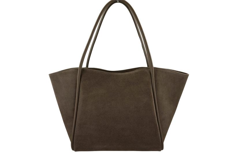 Barberinis - torebka duża zamszowa na ramię - Beżowa ciemna