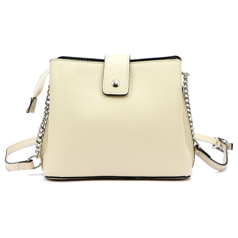 Luka damska listonoszka na ramię skóra naturalna elegancka dwukomorowa