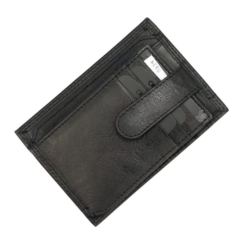 FLACCO męski portfel skóra naturalna składany kompaktowy pojemny