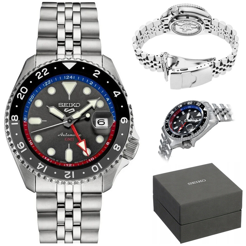 ZEGAREK MĘSKI SEIKO 5 SPORTS SSK005K1 GMT AUTOMAT WR100 + BOX