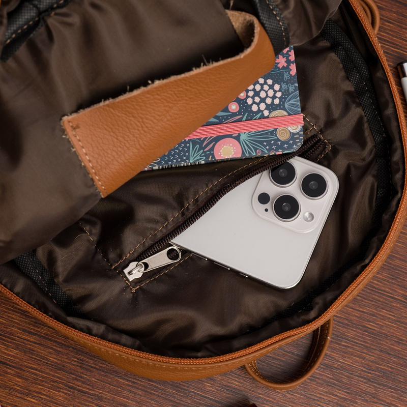 Plecak damski skórzany klasyczny duży skóra naturalna rudy Beltimore R33