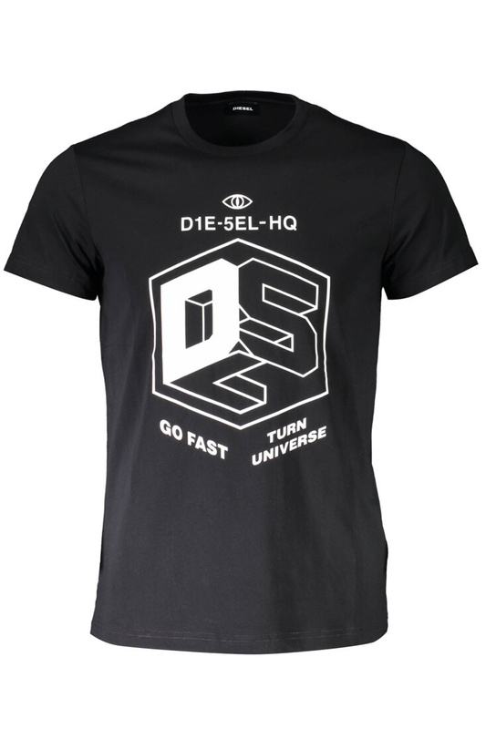 DIESEL T-SHIRT Z KRÓTKIM RĘKAWEM MĘSKI CZARNY