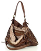 Torba skórzana wysokogatunkowa na ramię styl miejski shoulder leather bag - MARCO MAZZINI czekoladowy brąz