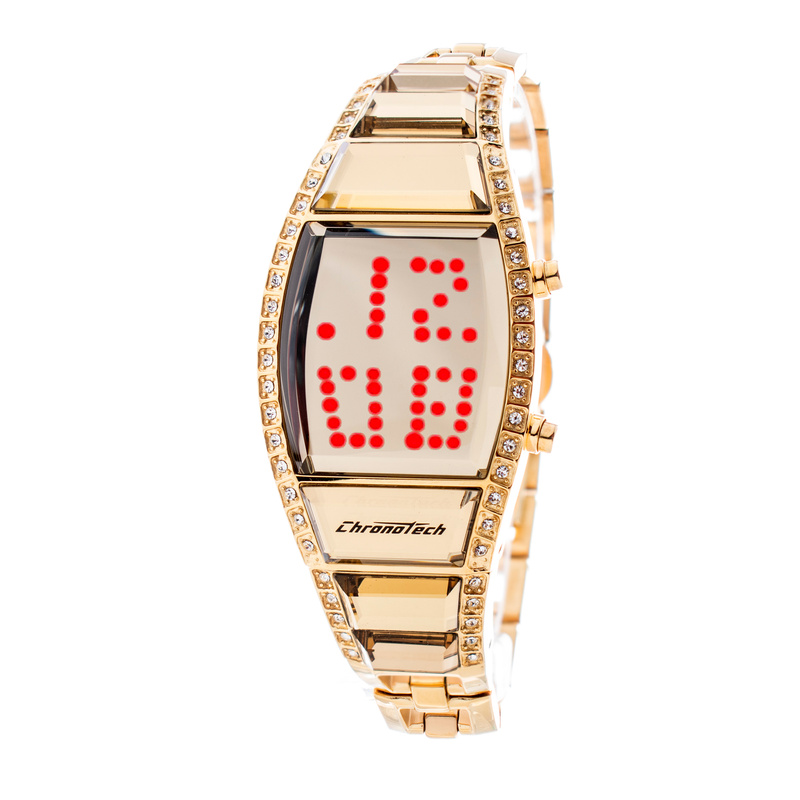 Zegarek CHRONOTECH CT7122LS-09M. Kwarcowy, Kolor złoty. Kobieta.