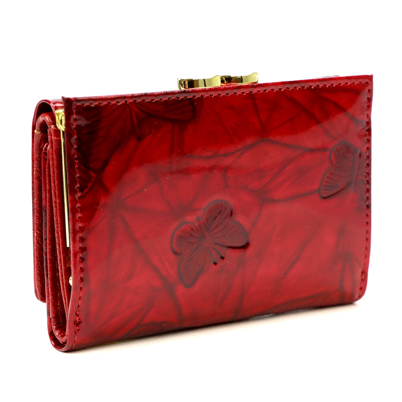 Lakierowany damski portfel z naturalnej skóry Gregorio BTS-117