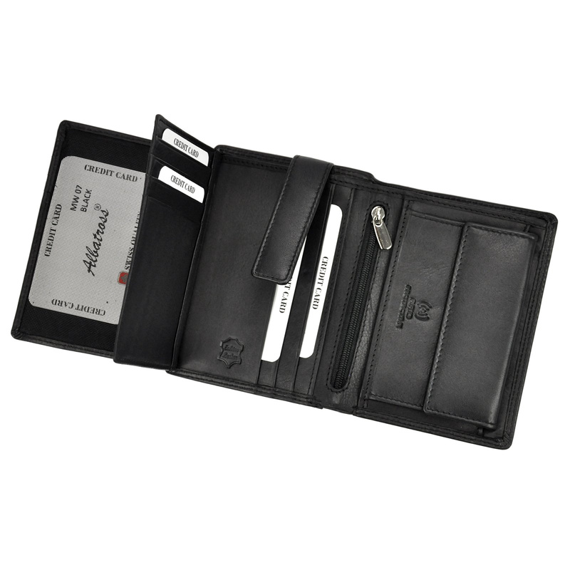 Albatross męski portfel skóra naturalna pionowy składany pojemny RFID