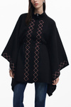 DESIGUAL PONCHO DAMSKI CZARNY