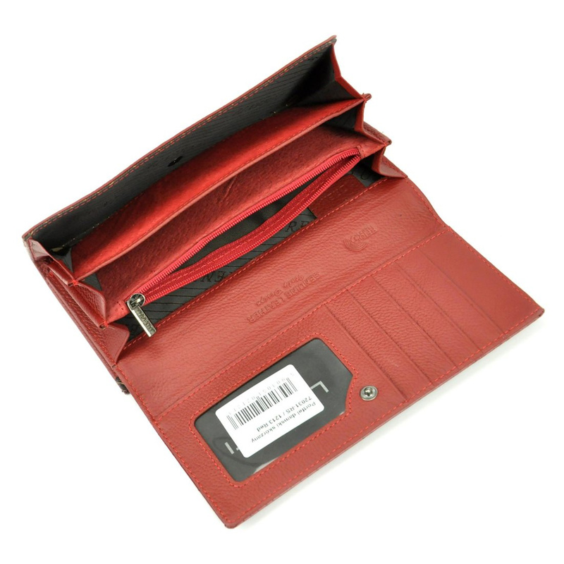 Lorenti portfel damski podłużny klasyczny lakierowany duży ochrona RFID