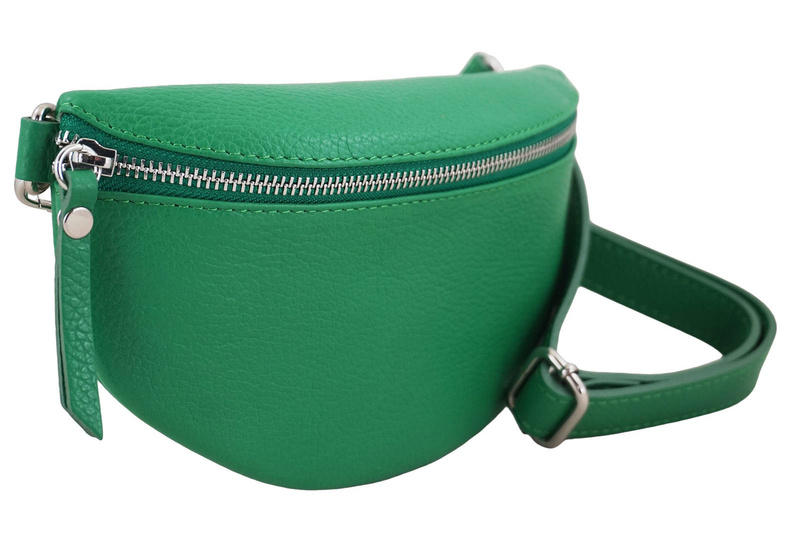 Saszetka / nerka skórzana młodzieżowa - Zielona jasna