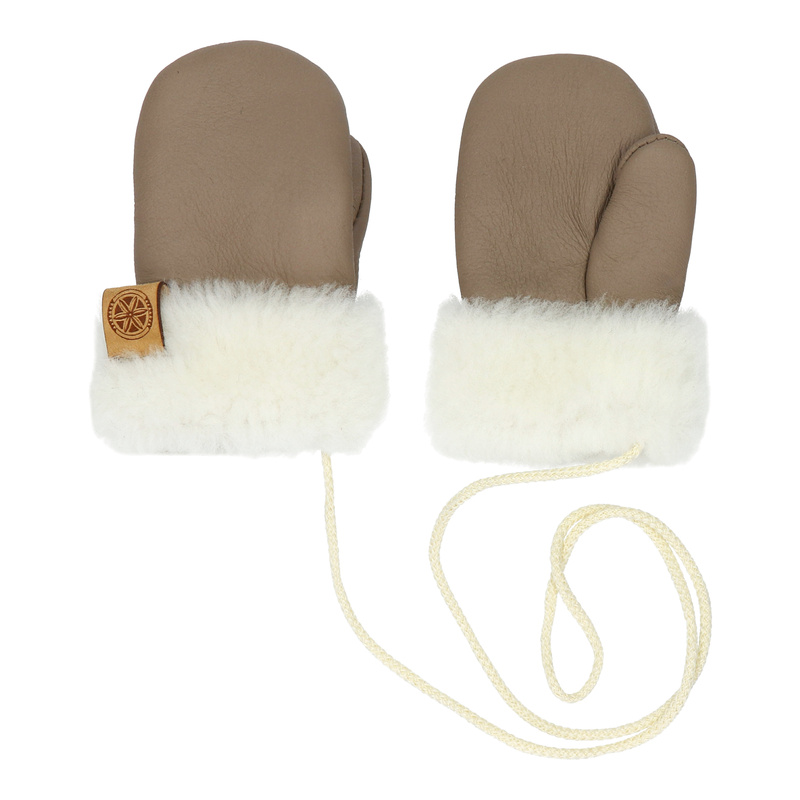 Ciepłe Dziecięce rękawiczki z kożucha 1 palec wełna sznurek Podhale