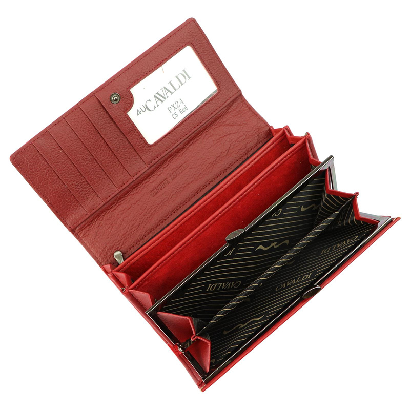 Cavaldi damski portfel klasyczny podłużny skóra eko duża portmonetka