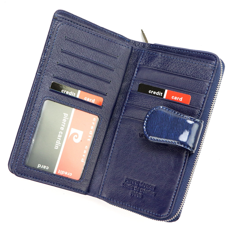 Pierre Cardin damski pionowy duży portfel skórzany podłużna portmonetka