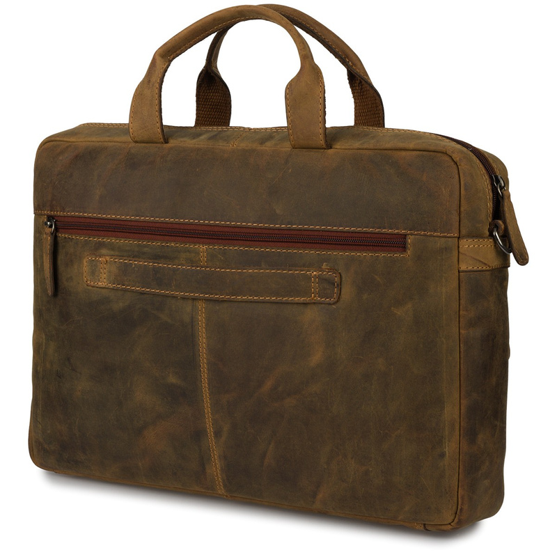 Torba męska skórzana na ramię laptopa duża brązowa nubuk biznesowa Beltimore N07