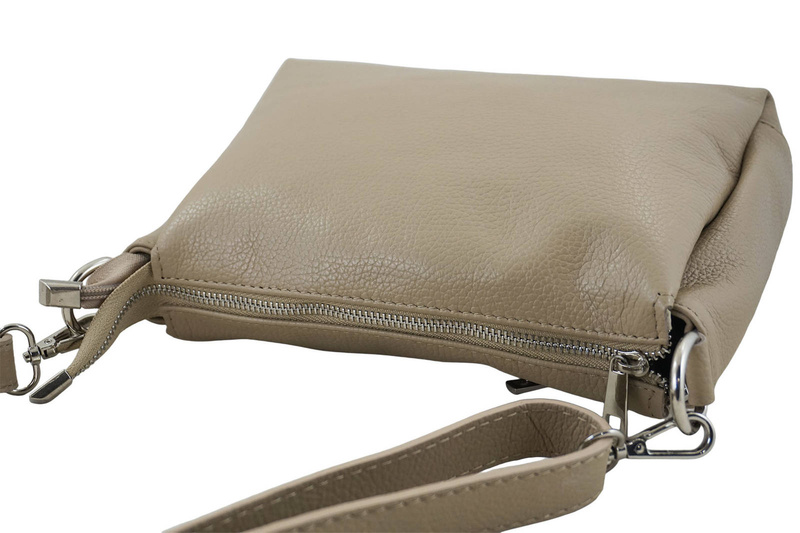 Uniwersalna torebka skórzana listonoszka - Beżowa