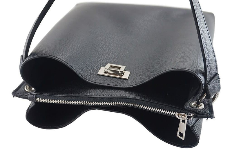 Duża torba damska skórzana na ramię - Brązowa jasna