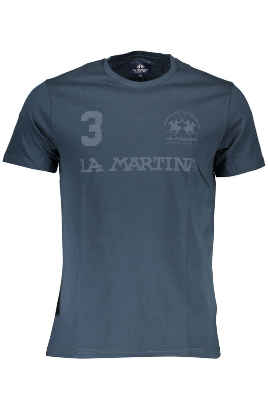 NIEBIESKI T-SHIRT Z KRÓTKIM RĘKAWEM LA MARTINA