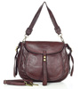 Marco Mazzini Torebka classic saddle bag ze skóry naturalnej na ramie bordowa