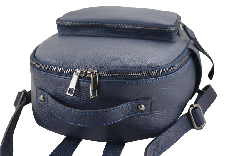 Elegancki plecak skórzany - Granatowy