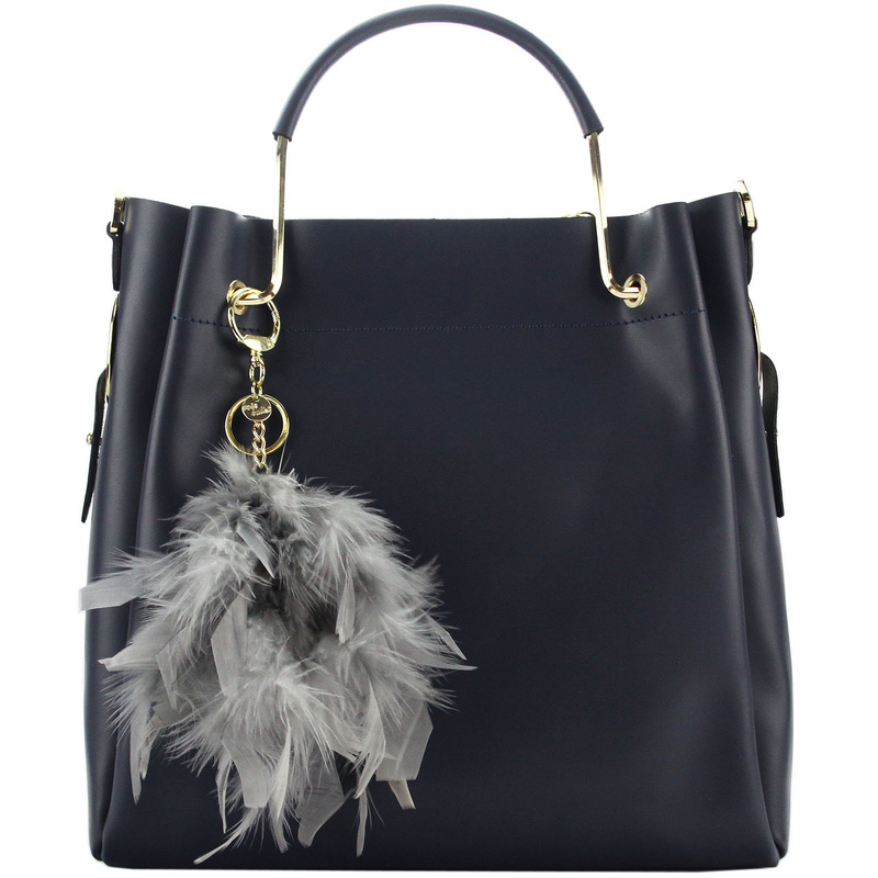 Gregorio Zawieszka pompon brelok z piórami do kluczy do torebki elegancki