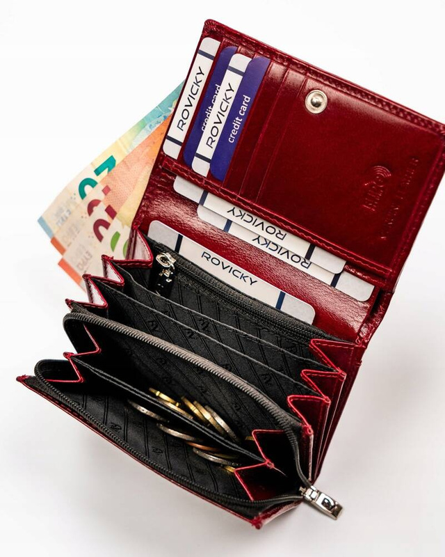Kompaktowy damski portfel skórzany z RFID Rovicky