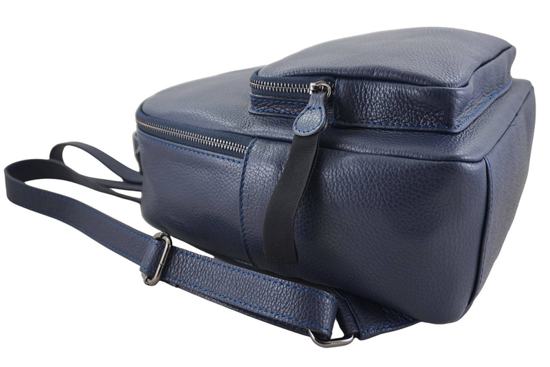 Elegancki plecak skórzany - Granatowy