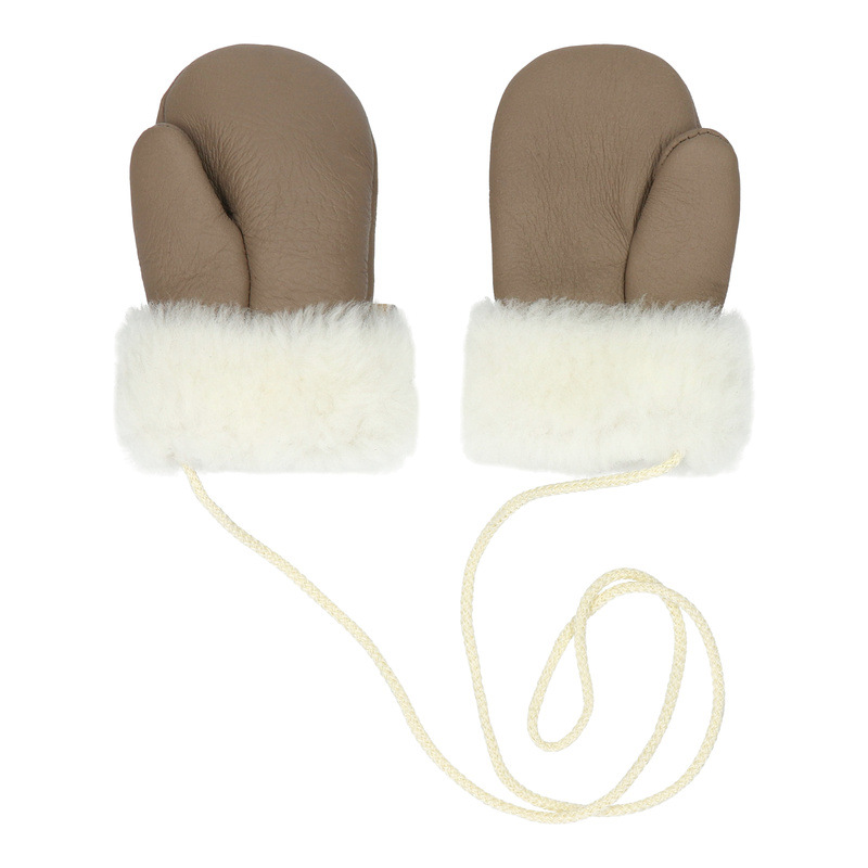 Ciepłe Dziecięce rękawiczki z kożucha 1 palec wełna sznurek Podhale