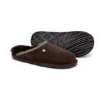 Kapcie damskie Vanuba TANAMI czekoladowe – skóra naturalna, wełna owcza