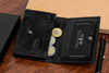 Etui na wizytówki karty czarne skórzane portfel slim Beltimore G94