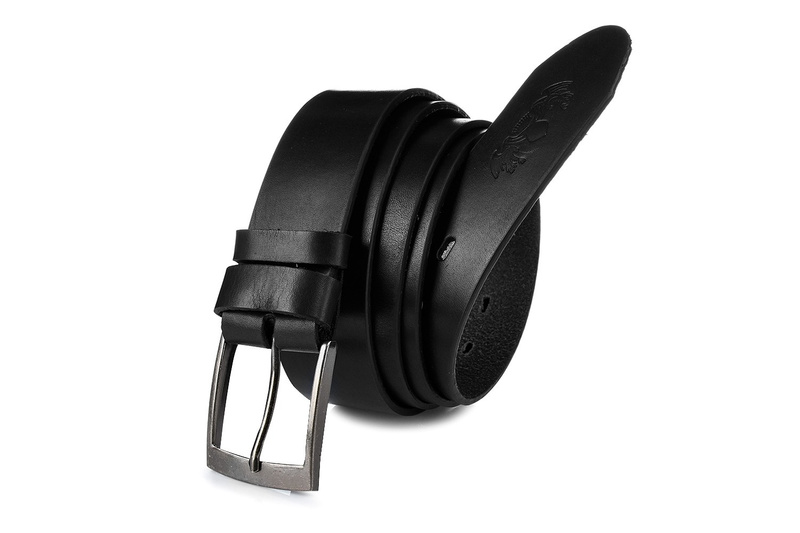Beltimore skórzany licowy pasek męski czarny premium E14 : Kolory - czarny, Rozmiar pasków - r.110-125 cm