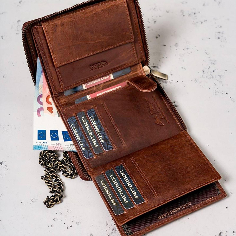 Skórzany męski portfel Peterson PTN N4C-02-HWM