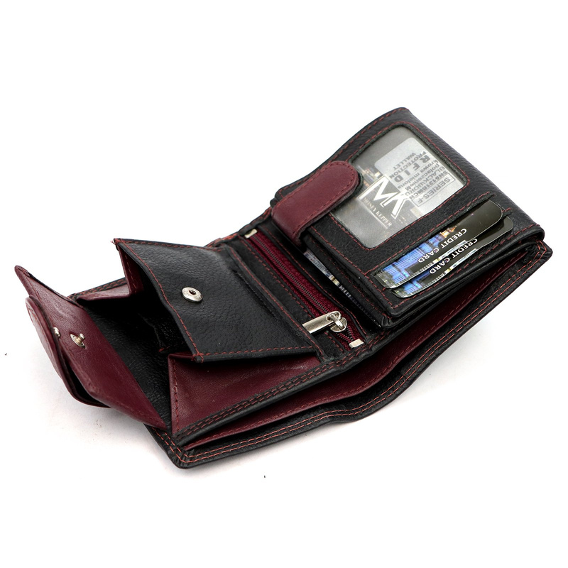 Money Kepper portfel męski skóra naturalna pionowy na zatrzask z RFID