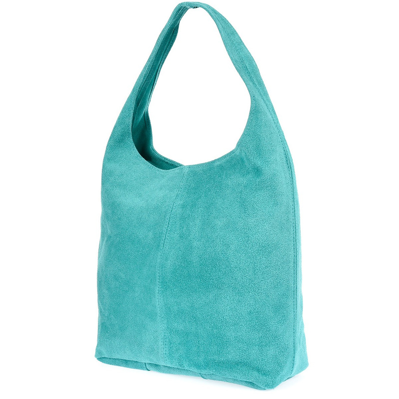 Skórzana torebka zamszowa Włoska damska morska worek U35