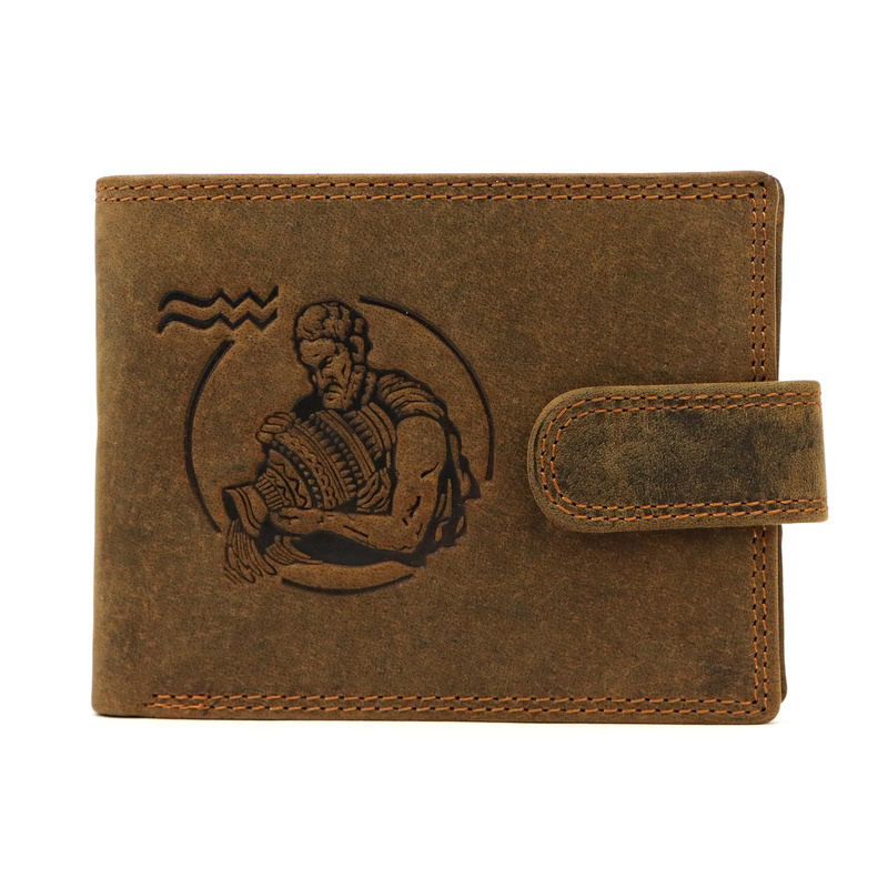 Nordee męski portfel skóra naturalna na zatrzask z indywidualnym wzorem