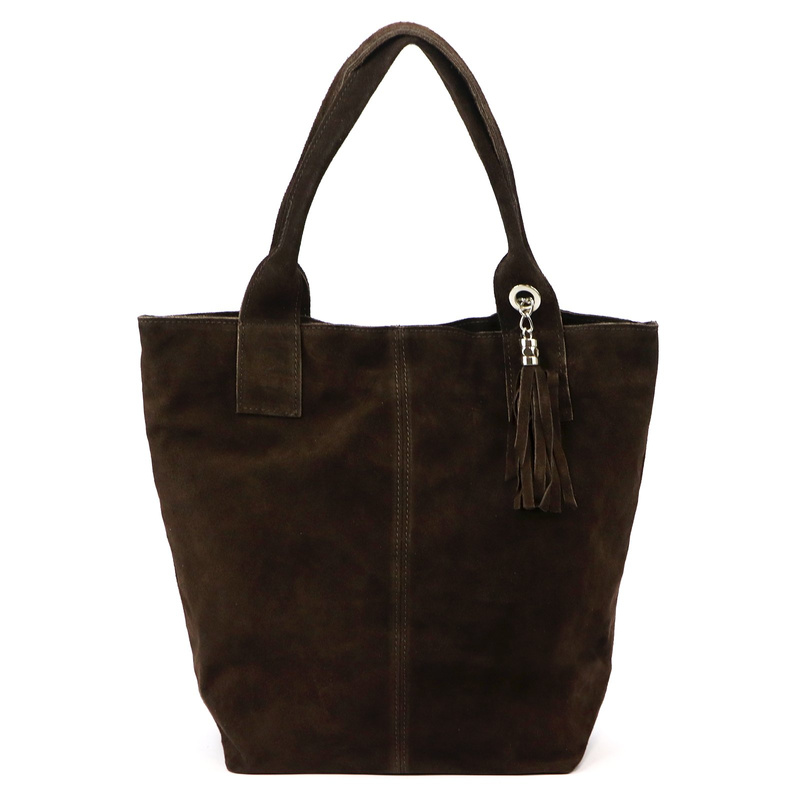 Vera Pelle damska shopperbag skóra naturalna zamszowa torebka na ramię duża