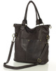 Torebka skórzana XL shopper vintage bag z kieszeniami vera pelle - MARCO MAZZINI brąz caffe