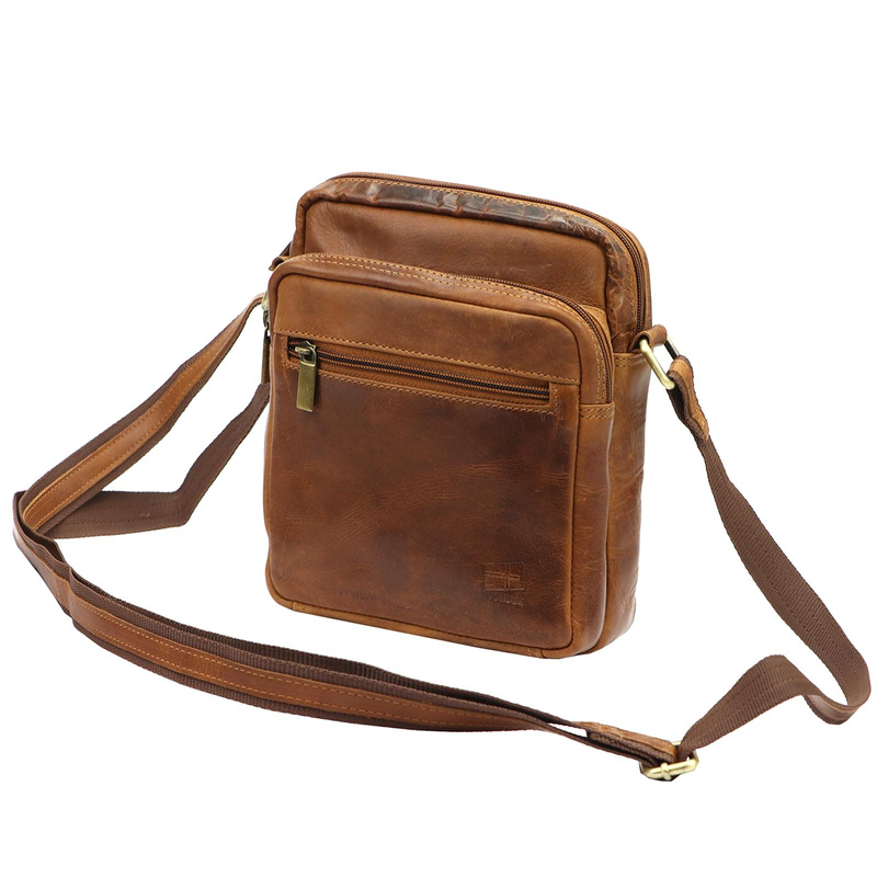 Nordee męska saszetka skóra naturalna torba na ramię z kieszeniami