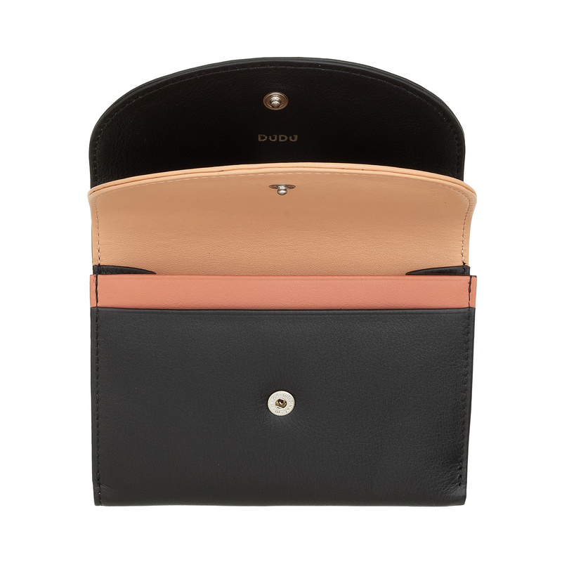 DUDU mała damska portmonetka skóra naturalna kompaktowy portfel