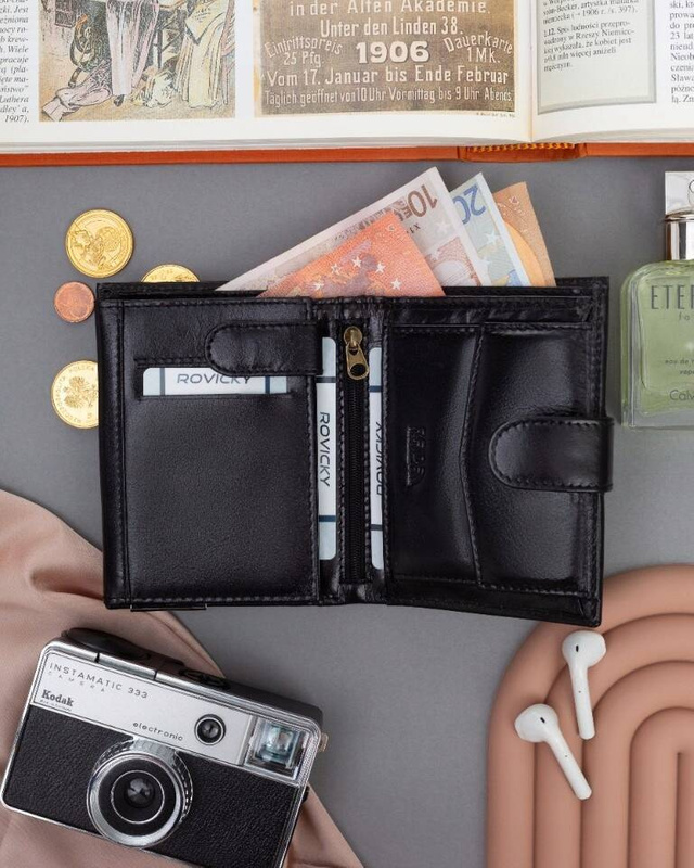 Duży skórzany portfel męski z RFID marki Ronaldo