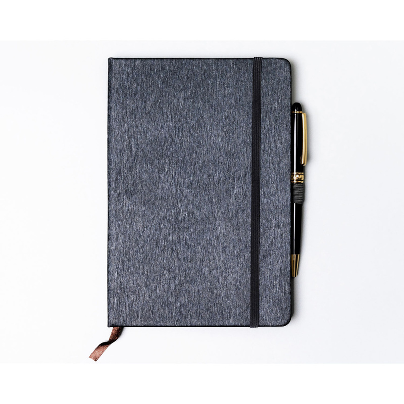 Notes w formacie A5 w szarym kolorze zadrukowany w linie - Peterson