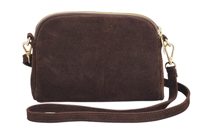 Mała torebka zamszowa wieczorowa - Brązowa